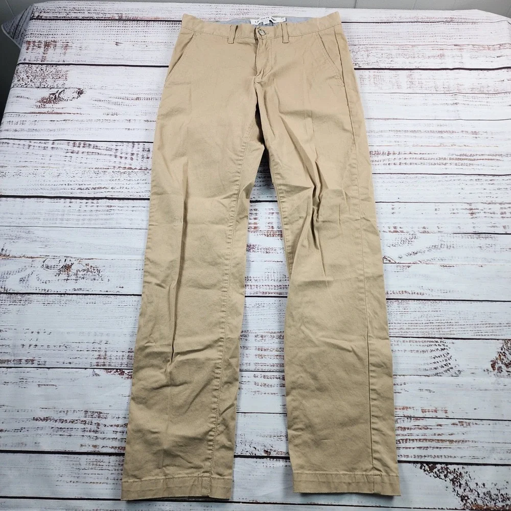 Lacoste Chino Pants Mens US 32 L34 Regular Fit Beige Stretch Cotton Chinos